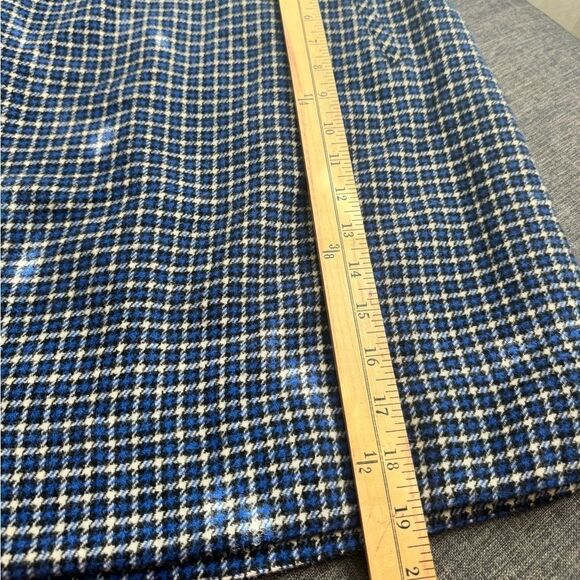 Talbots Blue Plaid Wool Blend A- Line Pencil Skirt 12P - Picture 6 of 12